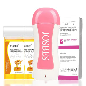JOSBES Roll On Wax Honey Roller Kit for at-home leg and arm waxing.