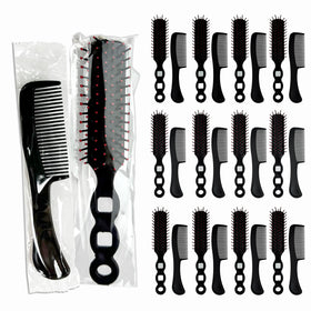 JoseHana hairbrush and comb set bulk packaging for easy restocking and donation.