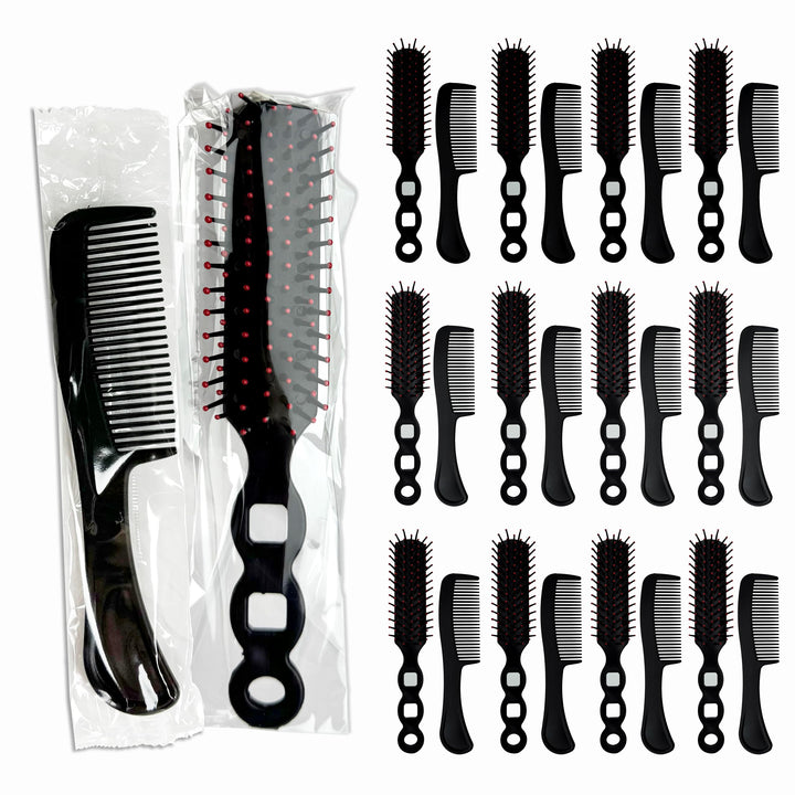 JoseHana hairbrush and comb set bulk packaging for easy restocking and donation.