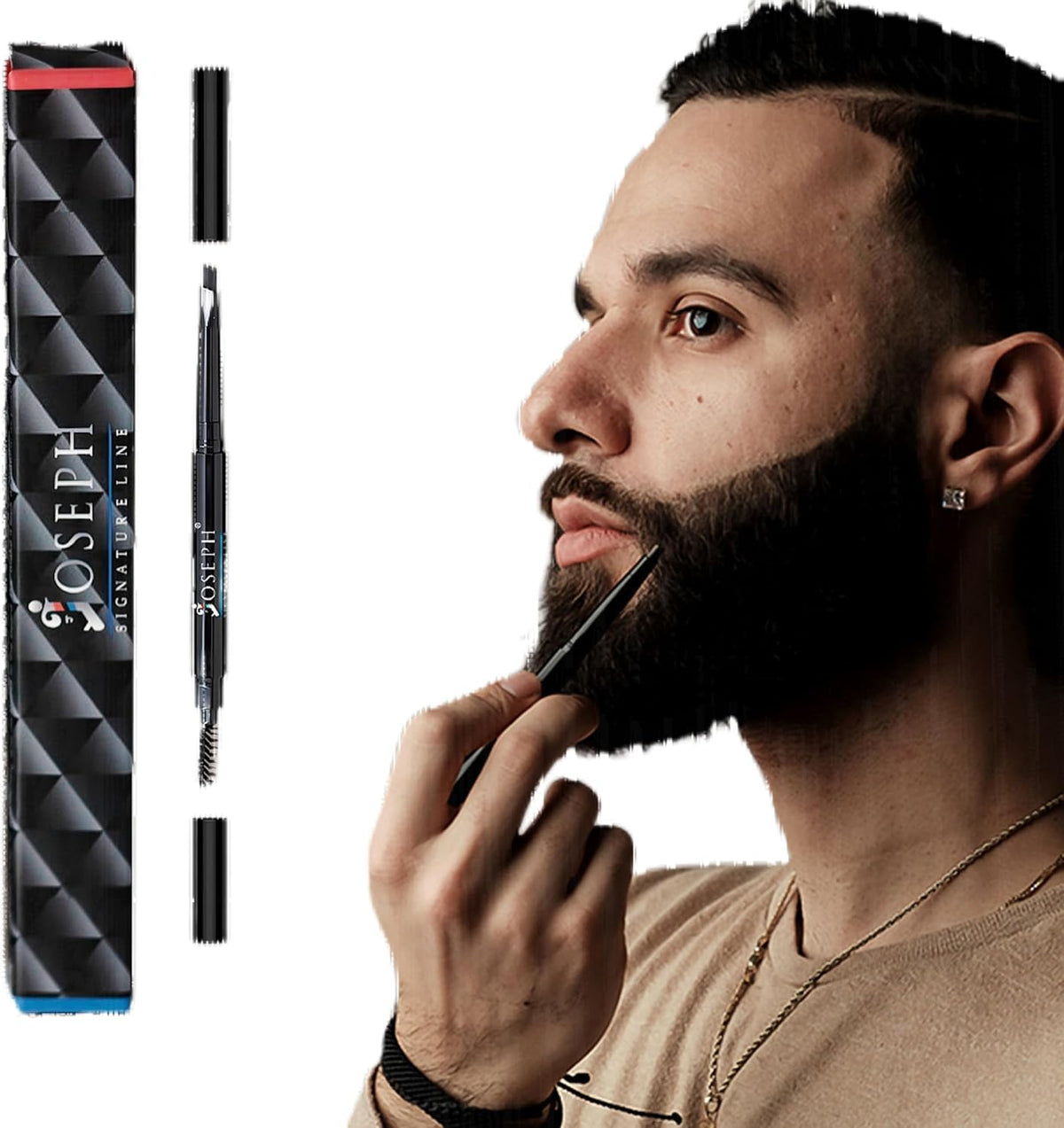 Joseph Signature Line beard pencil dual-ended pen for precise beard contour.