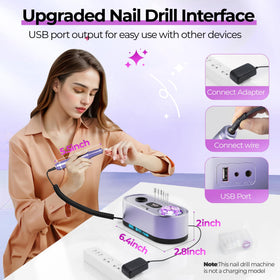 JOSGLOI low vibration, quiet nail drill reduces hand fatigue in salon or home use.