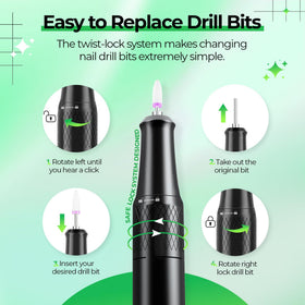 Ergonomic aluminum body of JOSGLOI nail drill with cooling design
