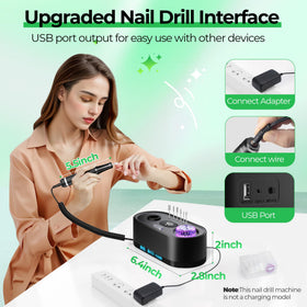 Compact base of JOSGLOI nail drill with six-hole bit storage
