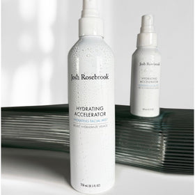 Josh Rosebrook Hydrating Accelerator skin appearance close-up suggesting plumpness and even tone.