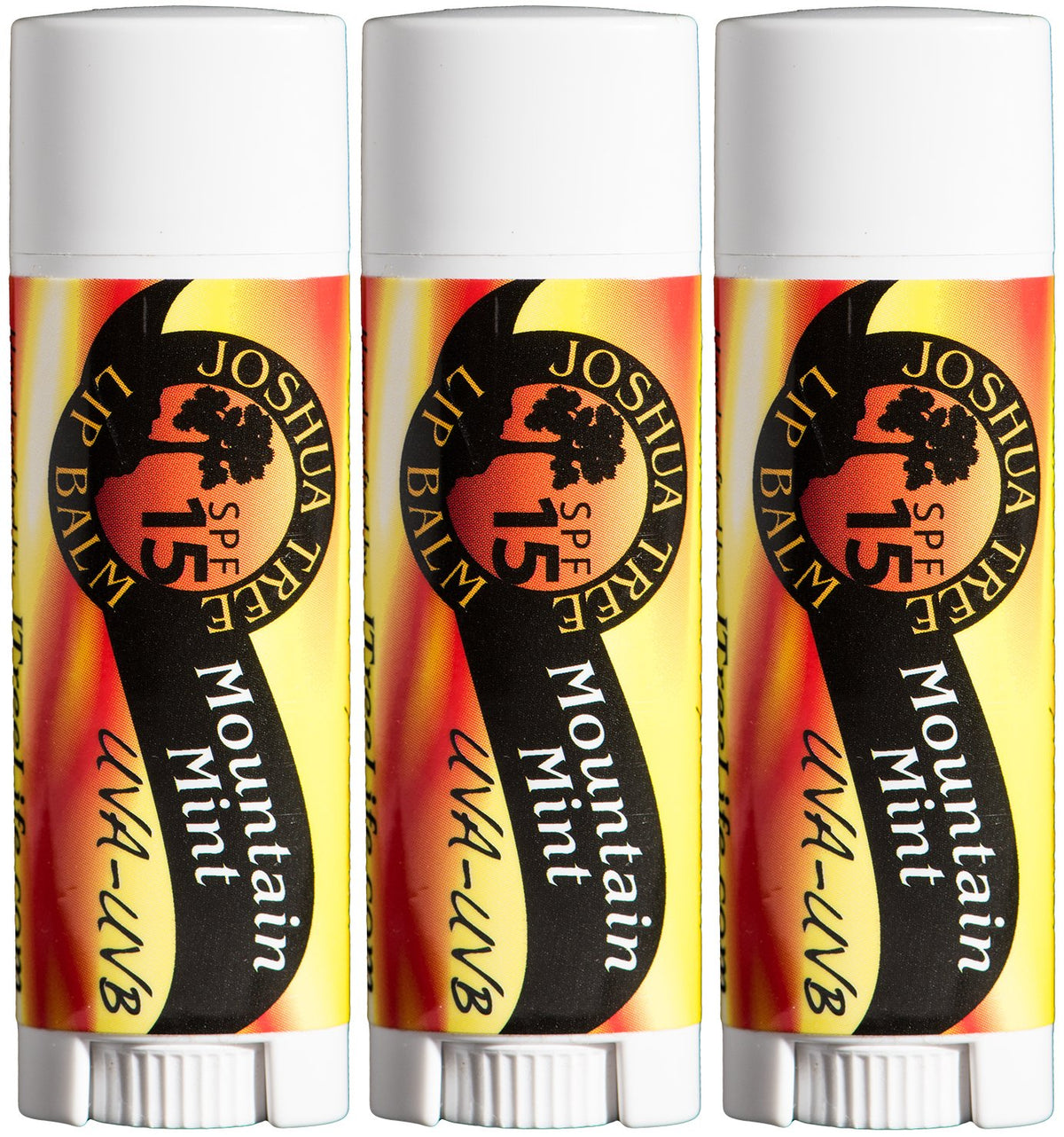 Joshua Tree Mountain Mint SPF 15 lip balm in the slim tube protects and nourishes lips