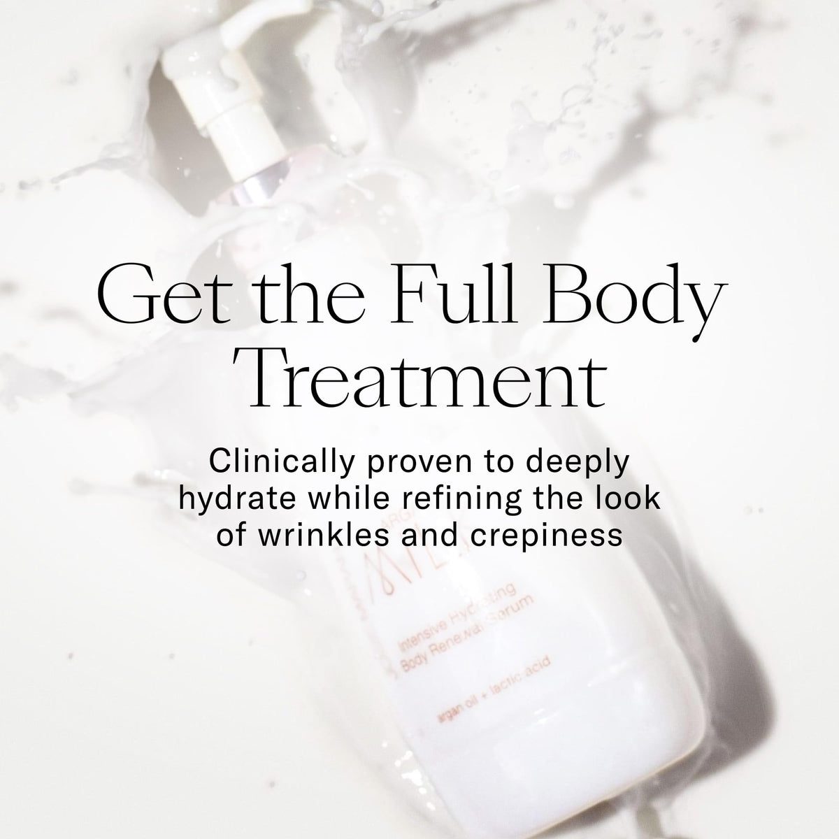 Josie Maran Argan Milk Body Serum texture close-up showing milky finish and quick absorption