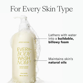 Josie Maran Moisture Mousse Cleanser foam; buildable lather for gentle cleansing