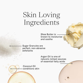 Josie Maran delicate sugar crystals provide gentle exfoliation for softer skin