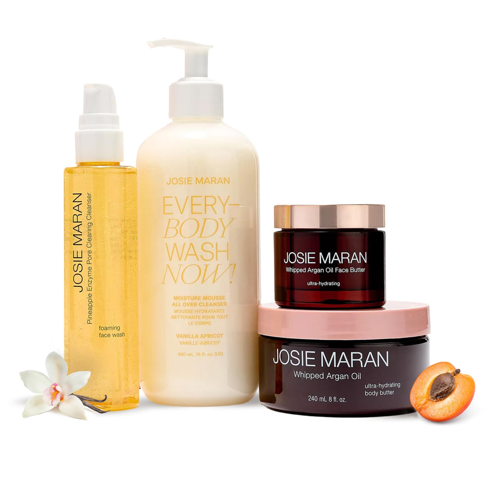 Josie Maran EveryBODY Wash bottle with rich lather for gentle cleansing