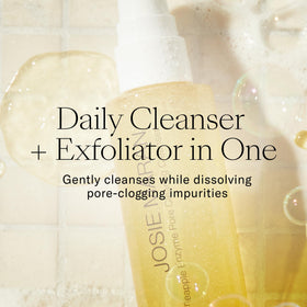 Josie Maran Pineapple Enzyme Foaming Cleanser foam texture ready for daily exfoliation