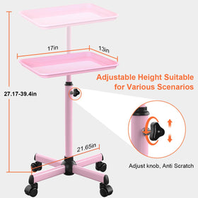 JOSTZHXIN salon tray cart four 360-degree casters for easy mobility.