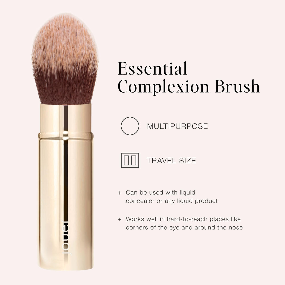 Jouer soft synthetic bristles detail highlighting versatile powder use and finish