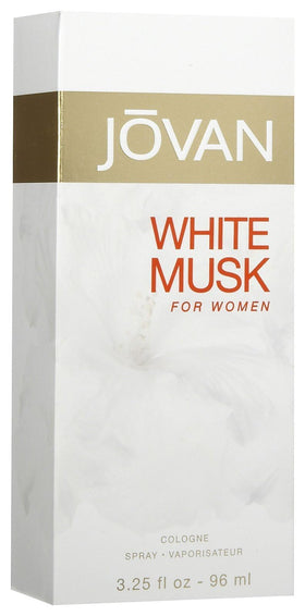 Jovan White Musk spray shown with even mist for easy application