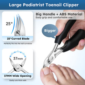 Jovareneo wide jaw fingernail clipper with 16mm opening for thick nails.