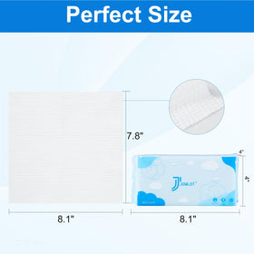 JOWLOT disposable face towels close-up reveals soft 100% cotton feel.