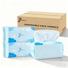 JOWLOT disposable face towels value-pack box showing convenient storage and bulk value.