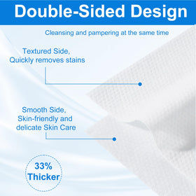 JOWLOT two-sided texture towel demonstrates smooth and pearl-textured sides for cleansing.