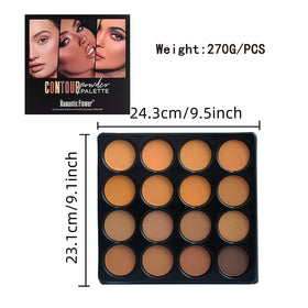 Joyeee finished look highlighting features with all-in-one palette.