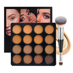 Joyeee Concealer Contouring Palette front view with 16 shades for versatile coverage.