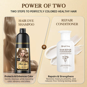 Joyful Young beards and hair coverage shown with even color.
