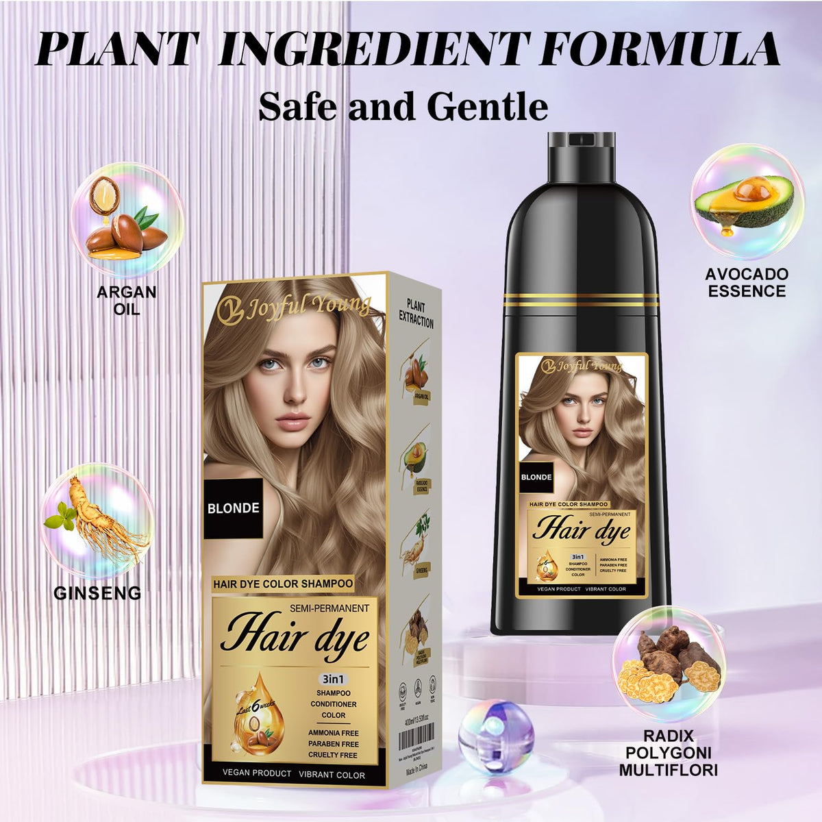 Joyful Young Color Depositing Shampoo lather close-up highlights tinting and cleansing.