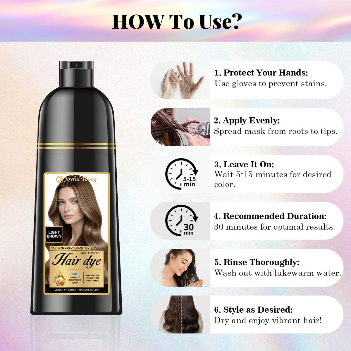 Joyful Young gray hair blending result looks natural and seamless.