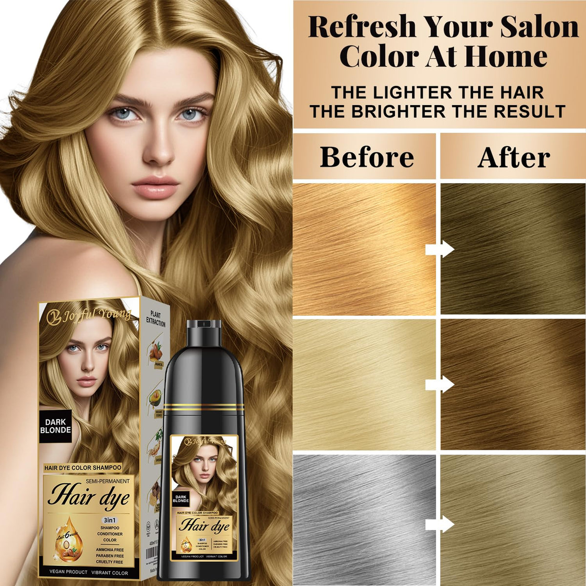 Joyful Young gray blending natural tone creates a soft, natural-looking finish.