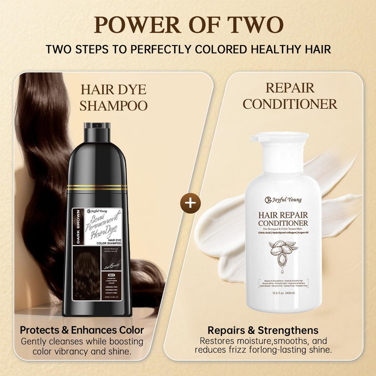 Joyful Young Hair Dye Shampoo beard use for even color.