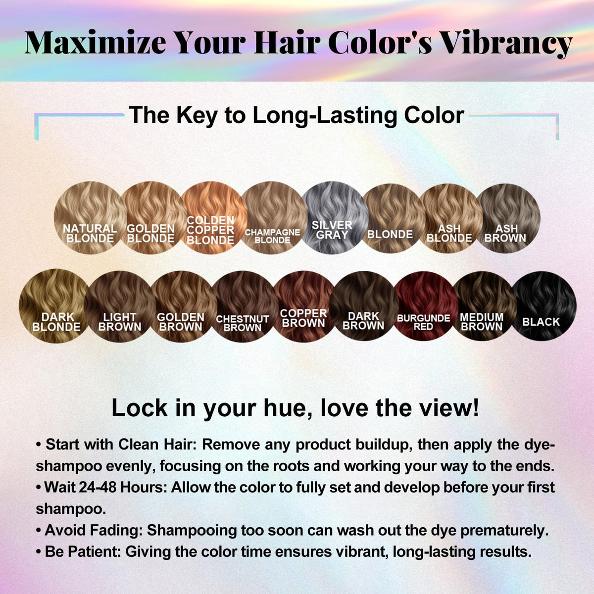 Joyful Young packaging showcases the silver-gray color-depositing shampoo.