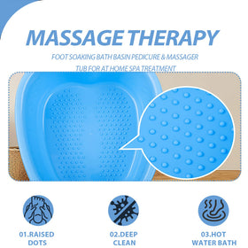 JOYMAY Foot Bath Basin bottom dots assist gentle scrubbing during a soak.