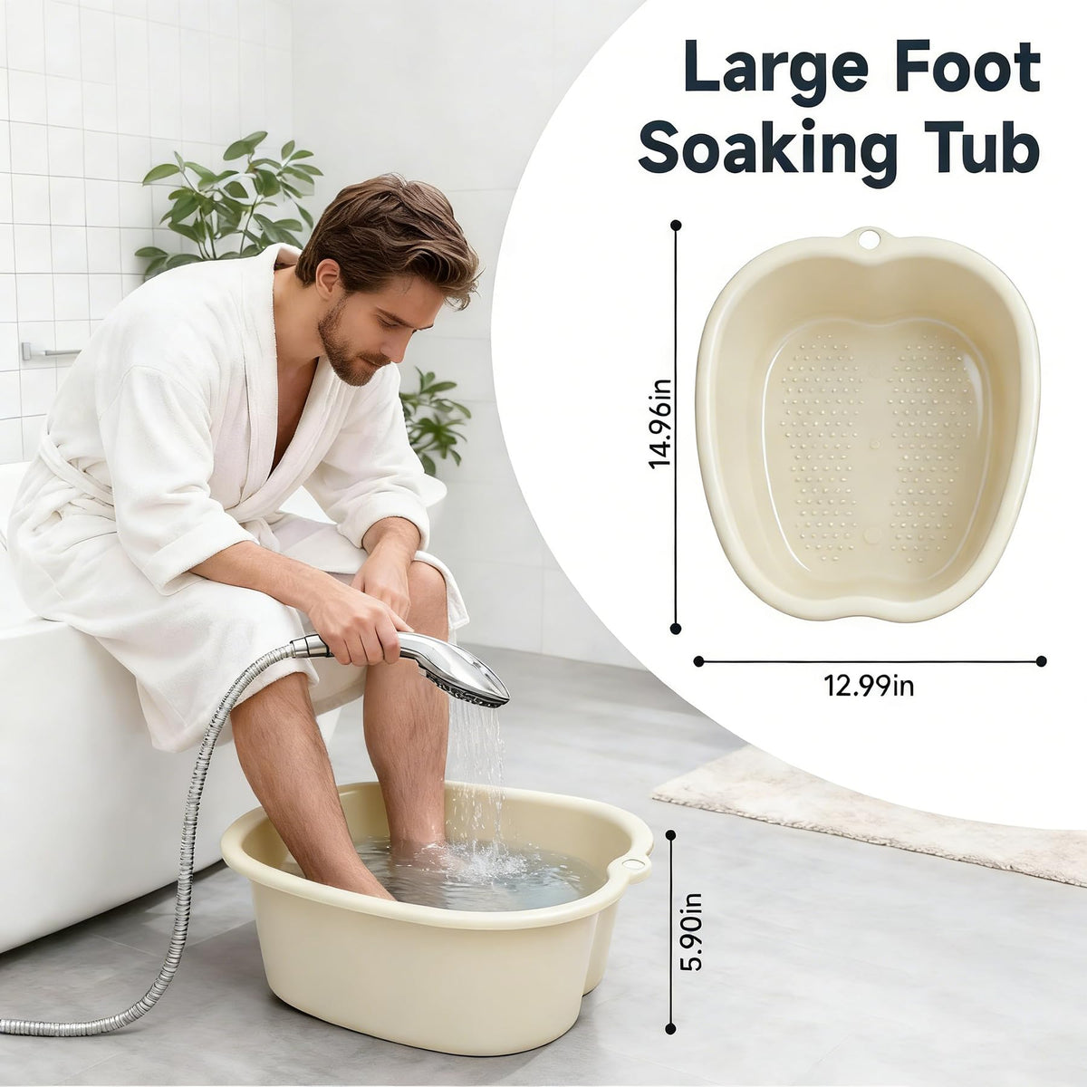 JoyMay foot soaking basin bottom scrub texture for at-home pedicure