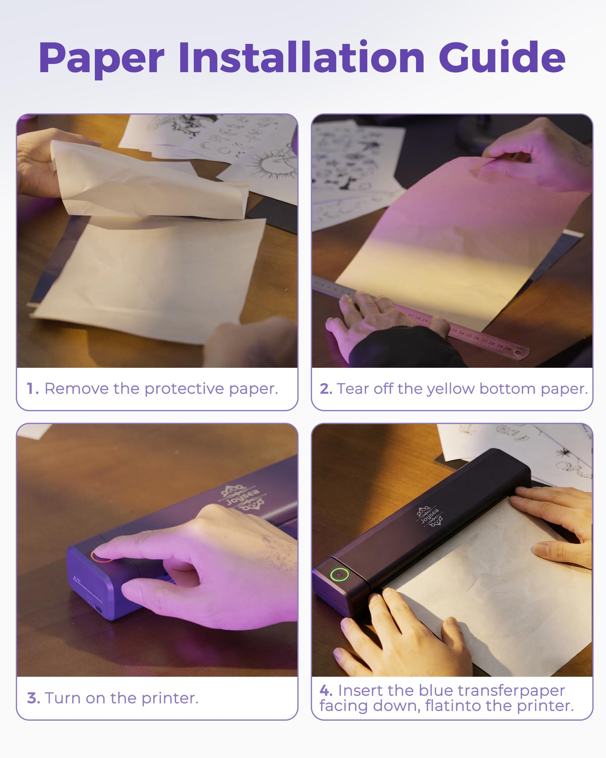 Includes five transfer papers for immediate design auditions.