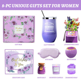 Joyvella 16oz tumbler included for refreshing beverages during self-care.