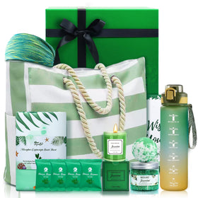 Joyvella self care kit with large canvas bag, ideal for gym gear and spa days.