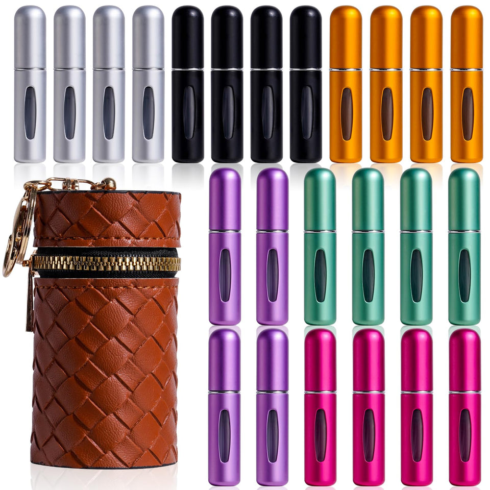 JPNK 24pc mini perfume bottles in color pack for easy daily organization.