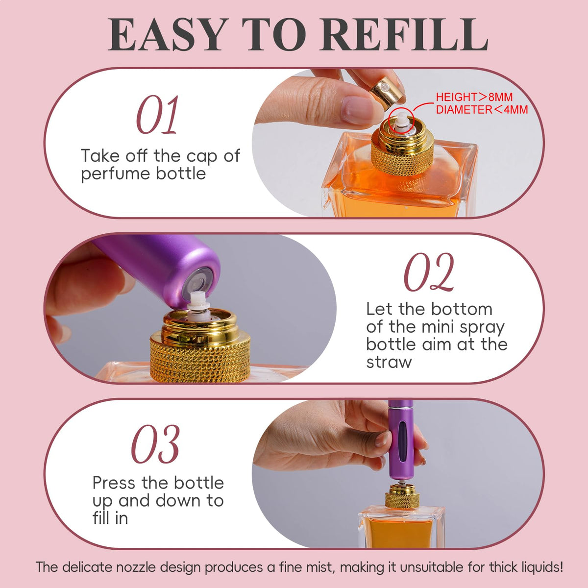 JPNK pump-to-fill refill technology enables quick, mess-free bottle refills.
