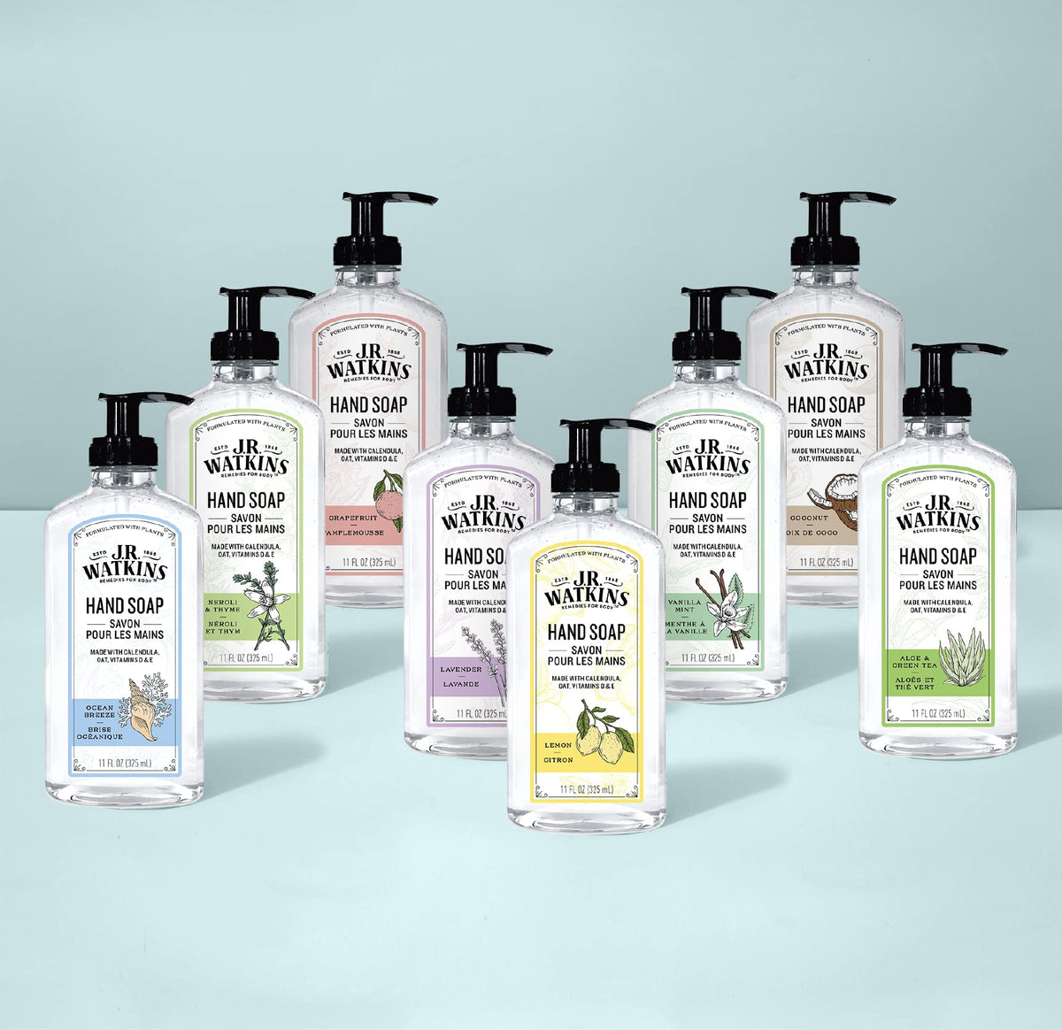 J.R. Watkins Aloe Green Tea fragrance adds calming aroma during cleansing.