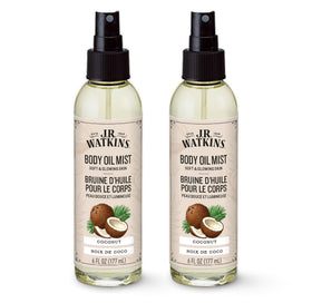 J.R. Watkins Coconut Body Oil Mist bottle front view for radiant skin