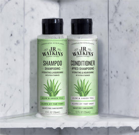 Two bottles of J.R. Watkins Daily Hydration Shampoo in a pack