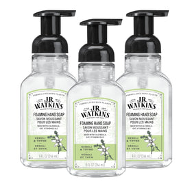 J.R. Watkins foaming hand soap pump dispenser for gentle cleansing and soft hands