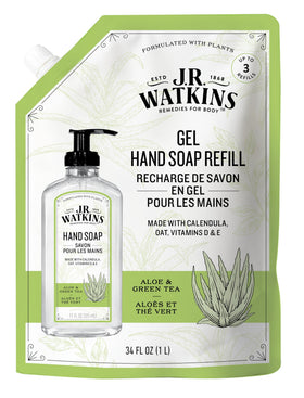 J.R. Watkins Aloe Green Tea refill bottle ready for convenient plant based cleansing.