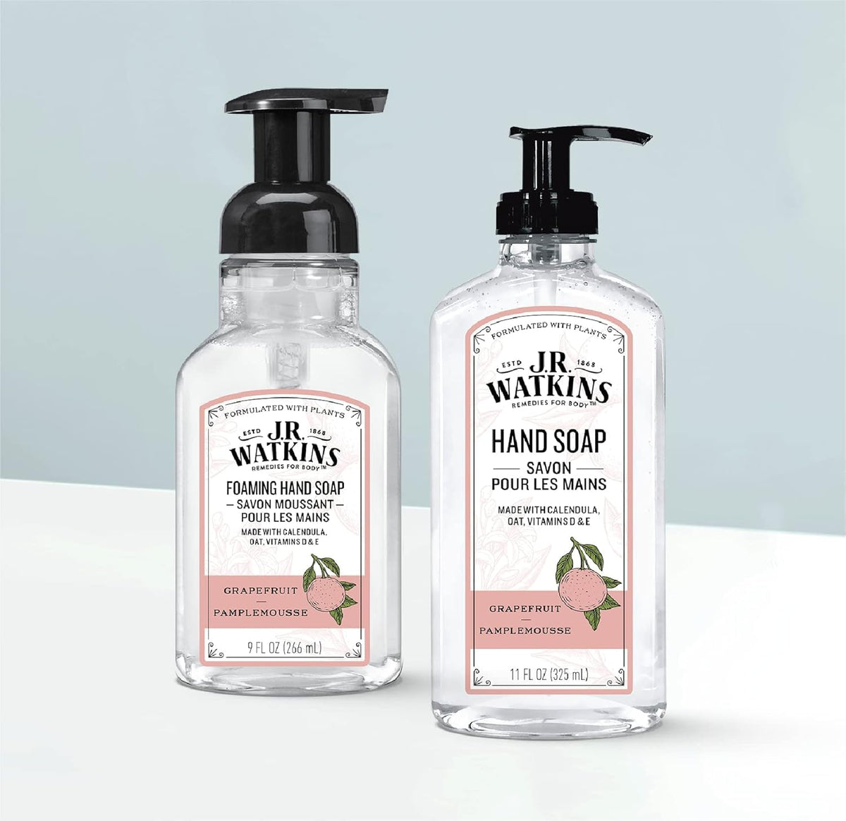 J.R. Watkins calendula, oat, and vitamins nourish hands during washes.