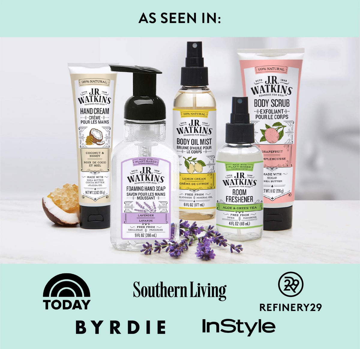 Lemon Cream scent of J.R. Watkins Body Wash enhances morning routine