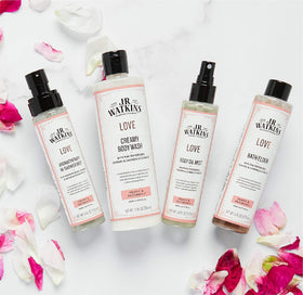 J.R. Watkins Love Creamy Body Wash ingredients spotlight pink peppercorn and guarana.