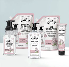 J.R. Watkins Rosewater 3-pack packaging shown for convenient home use
