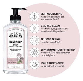 Close-up of creamy rosewater lather from J.R. Watkins gel hand soap