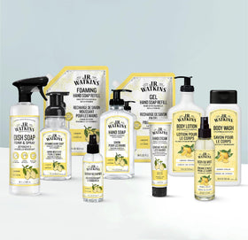 Two-pack 6 oz bottles of J.R. Watkins body oil mist Lemon Cream.