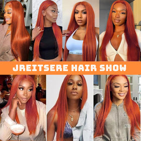 Jreitsere 32-inch ginger wig ready for heat styling and restyling
