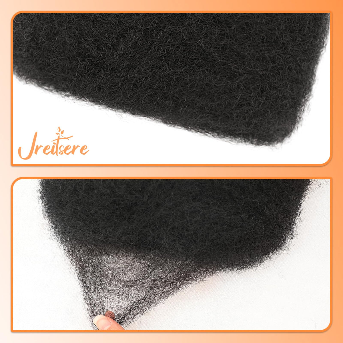 Jreitsere Afro Kinky Bulk Hair 50g bundle for a full-head option