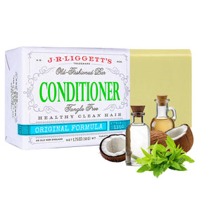 J.R.LIGGETT'S conditioner bar in pack, travel-friendly care.